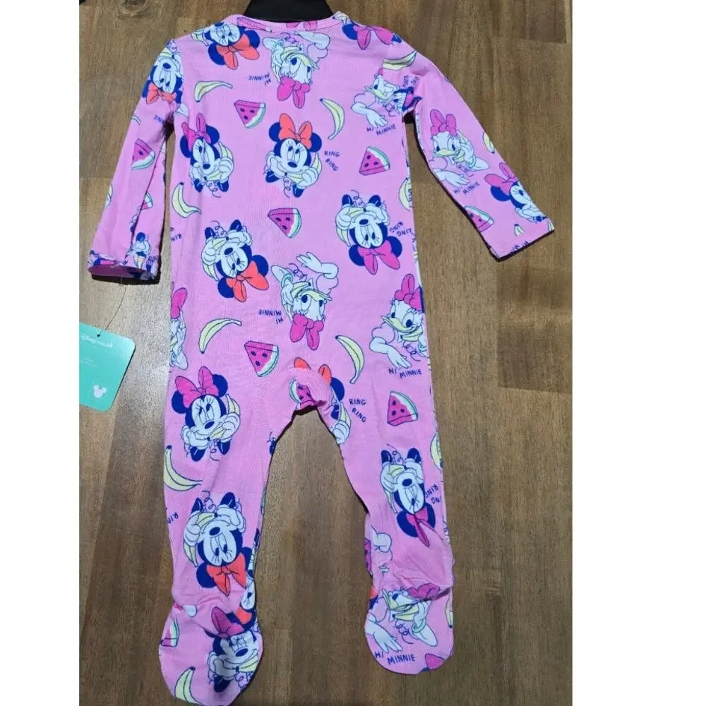 NWT Disney Baby Girls Footed Pajama LOT of 3 Bundle 3-6 Months